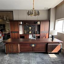 New Chinese style executive desk black walnut wood ebony wood boss office desk and chair combination president office custom furniture