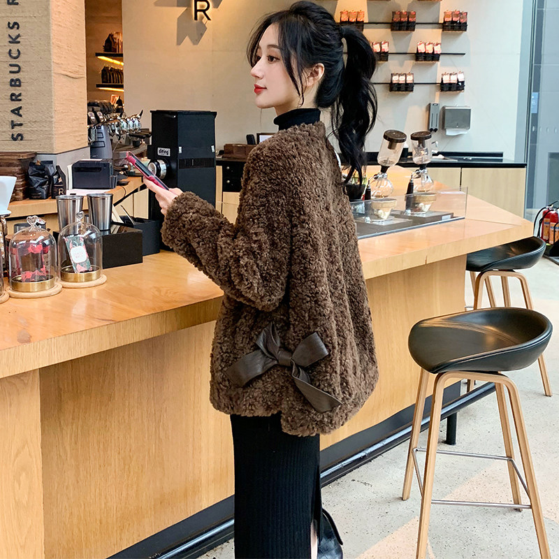 Lamb coat women's autumn and winter New short 2021 coat thick fur one particle velvet fur small man