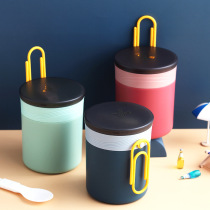 Double children thermos cup soup cup water Cup breakfast milk cereal Cup student portable office worker 304 stainless steel