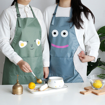 Cute Expression Waterproof Apron Thin summer ultra-thin Womens fashion day style Korean version Work home kitchen anti-oil