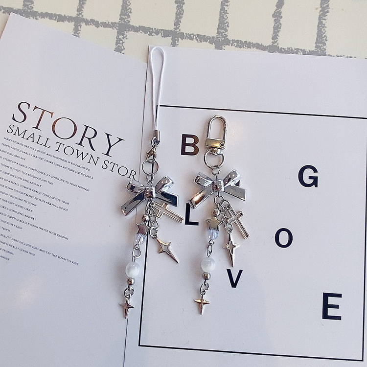 Creative Instagram-style phone charm, cross-shaped bag pendant, student bag keychain, instant camera pendant