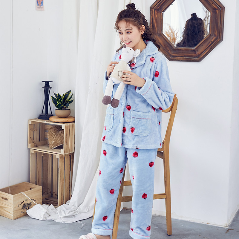 Large size yard autumn winter pregnant woman flange suede pyjamas warm sitting month Thickening Home suede Garsuede Maternity Lactation suit