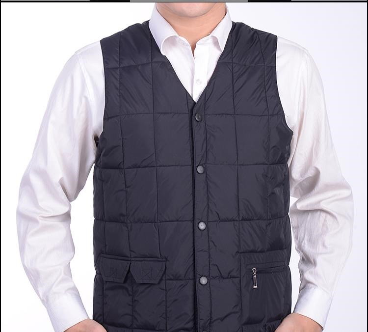 Giải phóng mặt bằng đặc biệt áo vest mùa thu và mùa đông xuống áo vest nam vest nam cổ chữ V mặc quần áo độn bông áo ba lỗ trắng