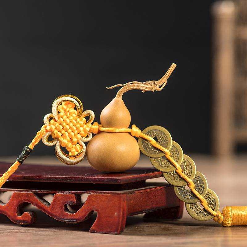 Gourd Wenplay Feng Shui natural small gourd pendant big gourd ornaments five Emperor money gourd hanging decoration town house copper coin