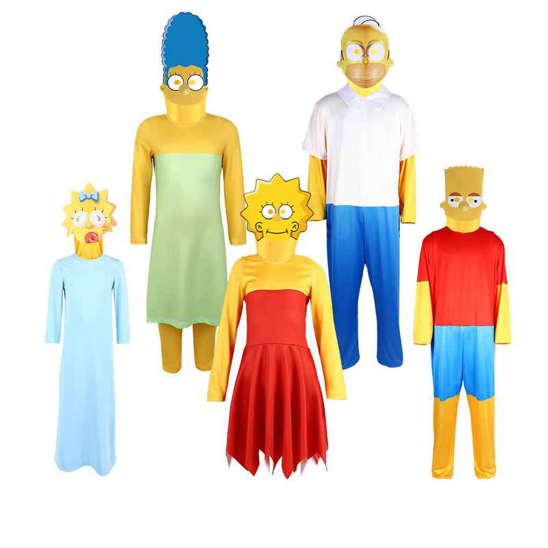 Simpsons Animation-Style Cosplay Costumes Stage Performance Outfits Cos the Simpsons Anime Clothing