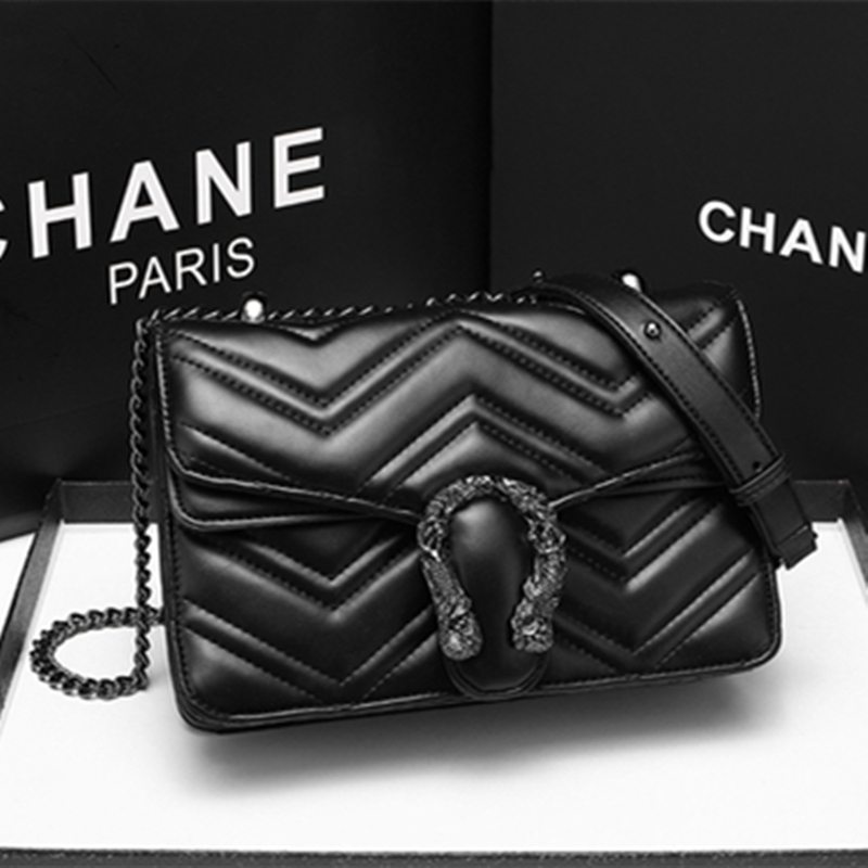 French counter MDITCK~ new leather light luxury women's one-shoulder diagonal chain flip cover plaid Bacchus bag