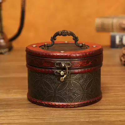 Retro storage box high-grade antique jewelry box small exquisite packaging box gift box wooden box children's treasure box