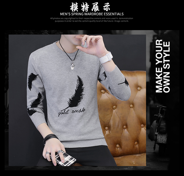 Áo len cổ tròn nam mùa thu đông cộng với nhung dày phiên bản Hàn Quốc của áo len nữ thanh niên lỏng lẻo áo len dệt kim đẹp trai shop thời trang nam