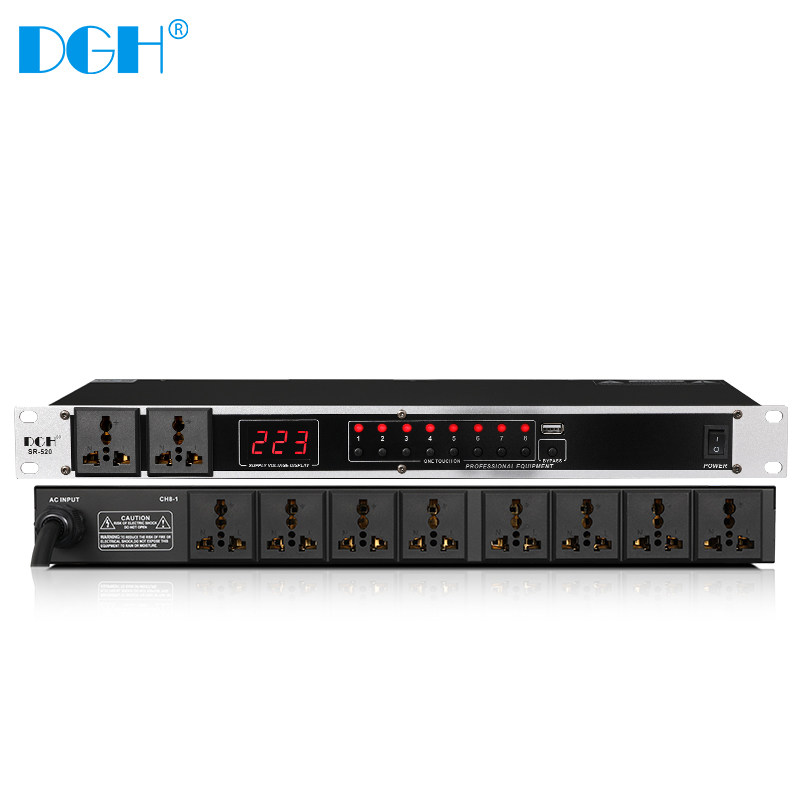 DGH Pro 8CH Power Sequencer 10CH Sequencing Controller Socket Manager Voltage Display with Filtering