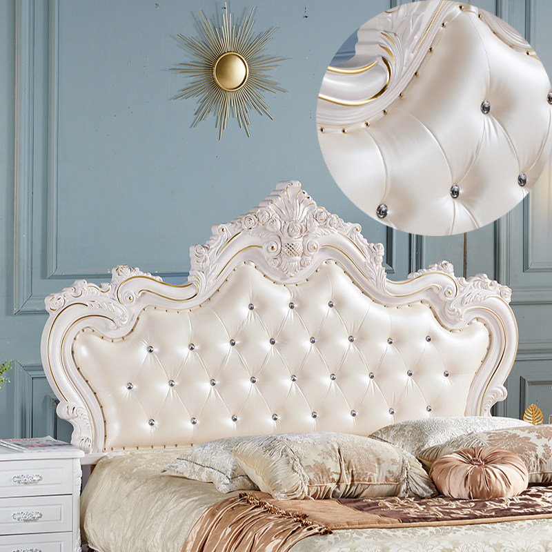 European-style bed headboard soft bag back bedroom double bed back paint new fashion luxury leather fabric bed luxury