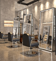 Barber shop mirror table floor simple beauty salon with lamp single-sided double-sided hair cutting mirror full body against wall hair salon mirror