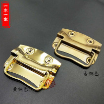 Wooden box Old-fashioned pure copper handle Camphor wood box Solid copper handle Ming and Qing vintage furniture accessories prop box handle