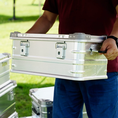 户外收纳箱大号镁铝合金大容量车载装备露营箱后备用储物金属铝箱