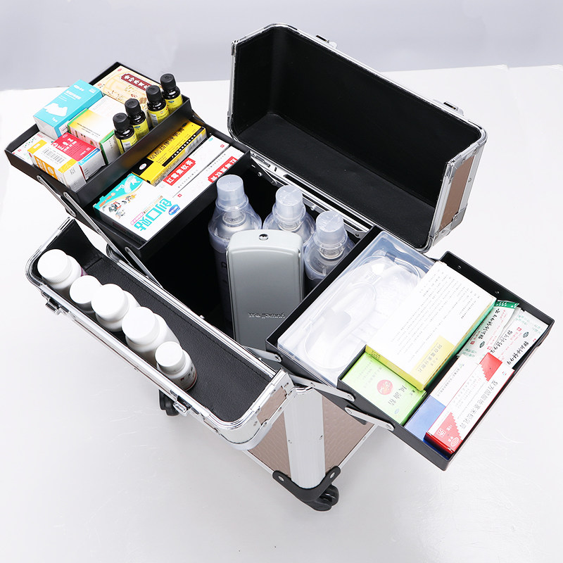 Outdoor Out-of-Medicine Box Traditional Chinese Medicine Physiotherapy Medicine Containing box Hospital Entrepreneur with portable metal pull-lever box