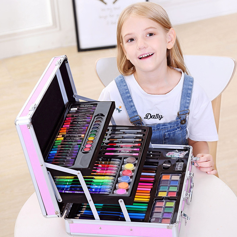 Children's Drawing Tools Set Brush Gift Box Elementary School Students Watercolor Pen Painting Art School Supplies Birthday Gift