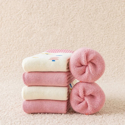 3岁到12岁-儿童袜子男女童秋冬冬款加厚保暖秋冬季毛圈学生中筒袜