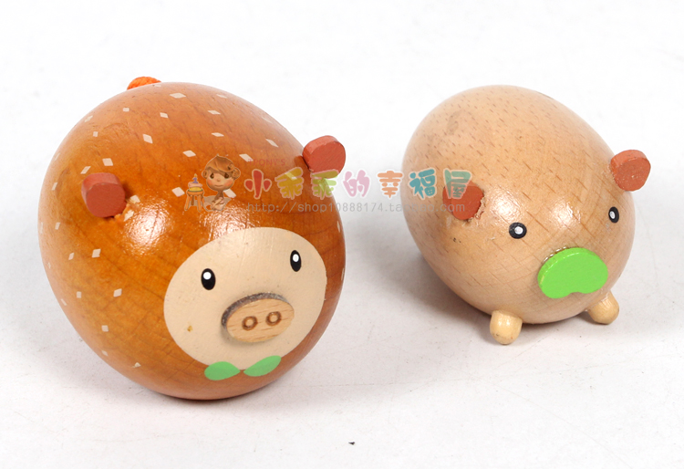 w7772 Made in Japan Cute Wooden Mini Pair of Pigs with Strong Art Design 07 - Taobao