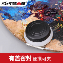 Zhongsheng Painting Materials F301 single-port plastic oil pot with lid oil painting and color mixing oil pot diameter 5cm available for wholesale