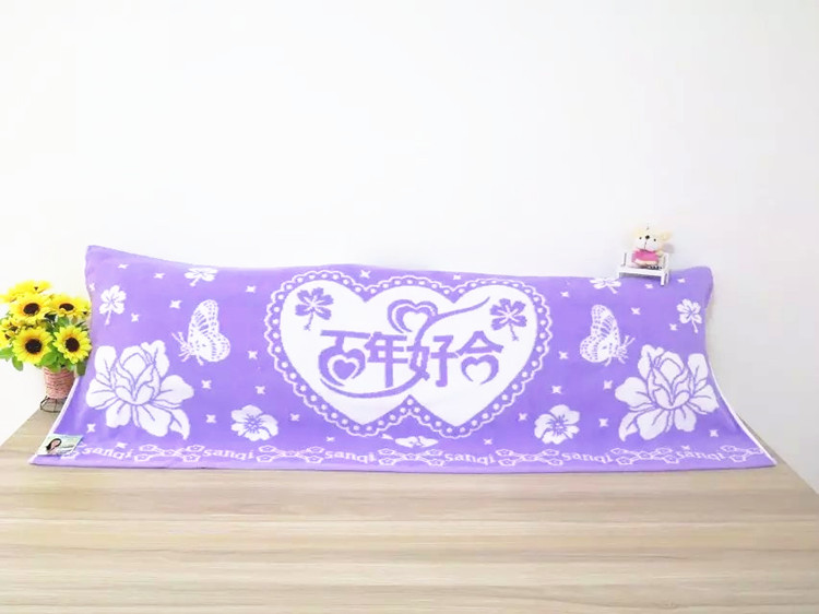 Gối đôi dài với khăn gối cotton dày không phai mã hóa jacquard cổ điển cộng với đôi gối dài khăn hồng áo gối