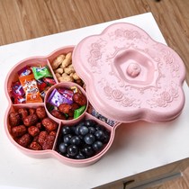 Fashion creative multi-grid candy box snack plate with cover wedding New Year dry fruit box Independent split fruit plate A