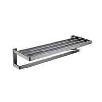 LANCE Wire Drawing Gun Grey Bath Towel Rack Towel Rod Bathroom Hardware Pendant Wire Drawing Gold Covered Paper Rack Toilet Brush