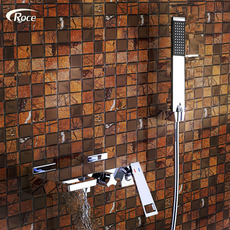 Exit German bathtub tap single for hot and cold waterfall out tap full copper with water out shower shower kit