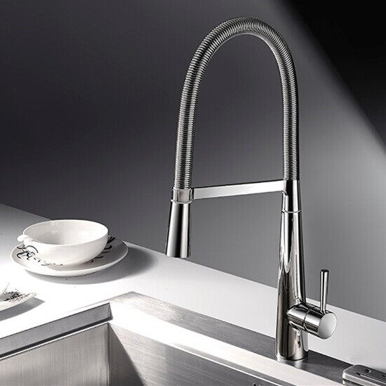 ROSEKET full copper kitchen hot and cold tap pull-out telescopic sink wash vegetable basin tap 360-degree rotation