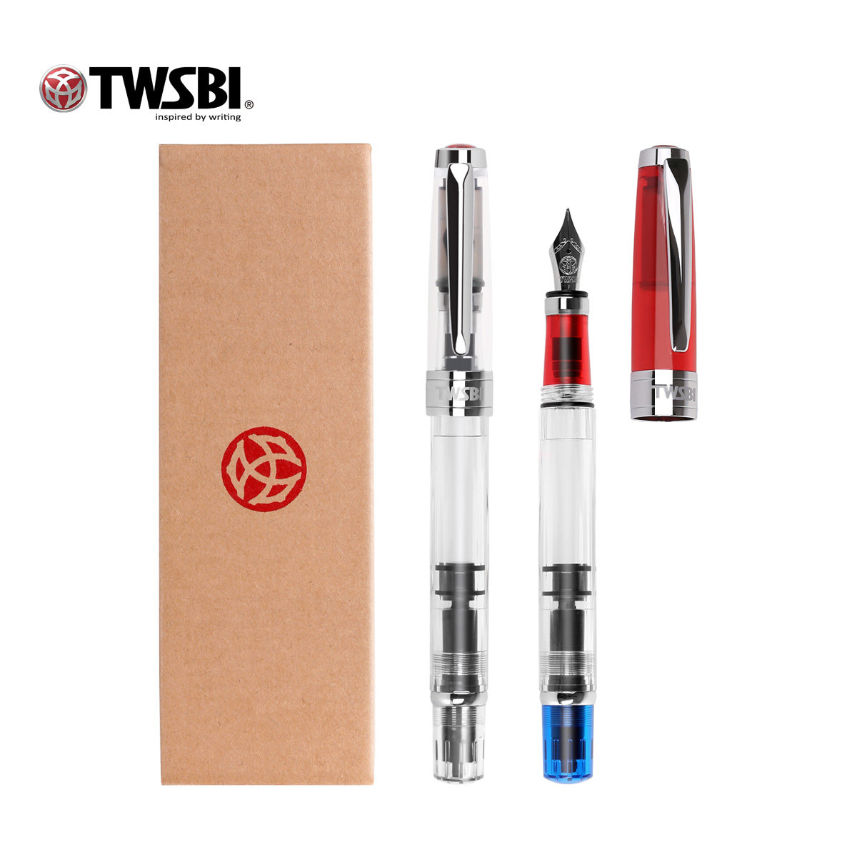 TWSBI Sanwentang Diamond 580 Piston Ink-absorbing Pen Student Adult Practice Calligraphy Transparent Demonstration Pen Boys and Girls Ink-absorbing Teacher's Day Gift Custom Ink Pen