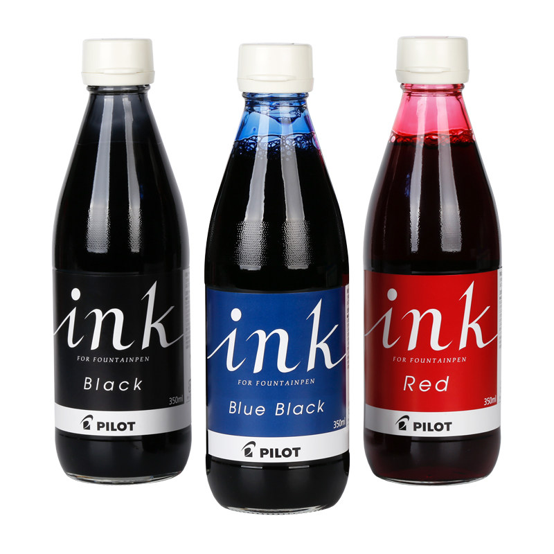 Japan PILOT PEPTONE INK-350 large bottled ink pen with colored ink unblocked pen Non-carbon blue black red ink 350 Large capacity pen Supplementary liquid stationery Supplies