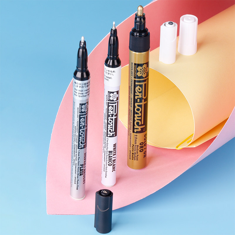 Japanese cherry blossom paint pen gold signature pen star special silver white waterproof marker pen art highlight painting hand-painted marker pen imported oily pen set diy not easy to fade