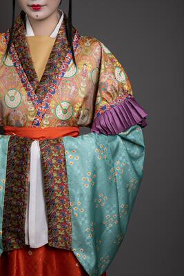 Sang Xie [Long Song Xing - Wei and Jin Dynasties] Half-Sleeved Blouse and Skirt Dress - Costume Restoration (Confirmed)