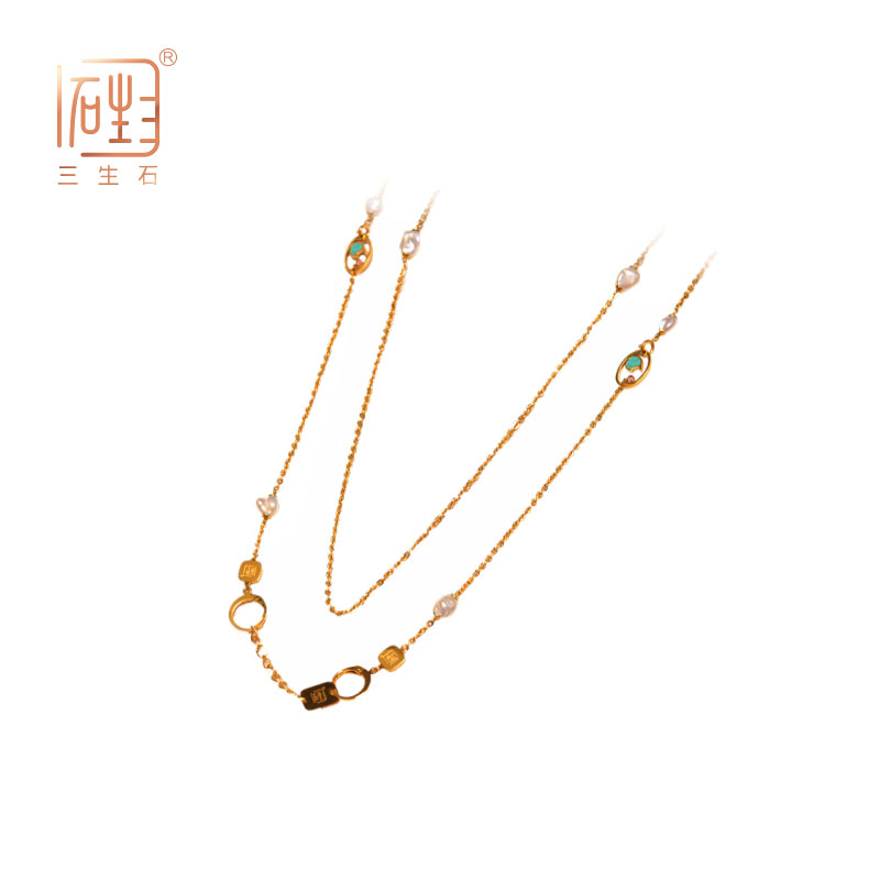 Memories of Sansheng Stone Love Original Innovative State Wind Detachable Glasses Chain Necklace Earring Hand-made Lovers