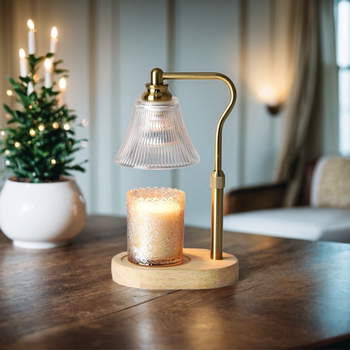 Retro Solid Wood Melted Wax Lamp, Aromatherapy Lamp, Adjustable Height, Timed Dimming, Fragrance Bedside Lamp, Wedding and Birthday Gift