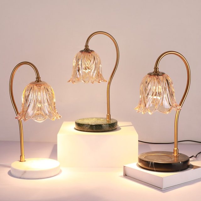 Melting Wax Lamp, Candle Lamp, Lily of the Valley Aromatherapy Melting Wax Lamp, ins Marble Melting Candle Lamps, Crystal Aromatherapy Lamp, Bedroom Sleep Aid