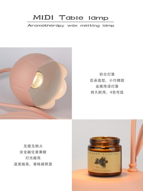 New Lily-Of-The-Valley Scented Wax Melting Lamp, Creamy Style Melting Candle Lamp, Fragrance Smokeless Sleep Aid Bedside Lamp, Gift for Birthday