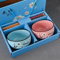 Xuemei 2 миски 2 палочки для палочек для смешанной синей коробки