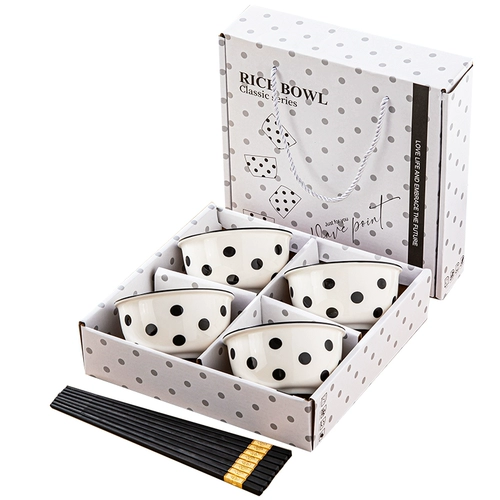 Сине-белый керамический комплект для домашнего использования, посуда для еды, подарочная коробка, подарок на день рождения