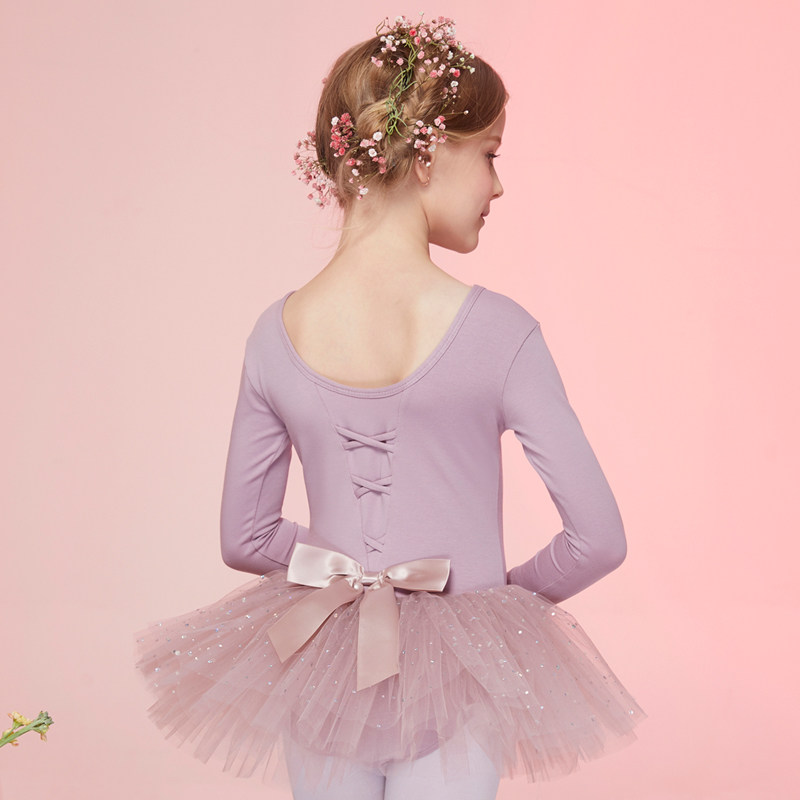 [USD 23.96] ballerina dress girls long sleeve children's dance clothes