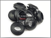 High-temperature-resistant double-sided protective coil rubber O-ring buckle type wire-hole protective outlet black white silicone ring sleeve