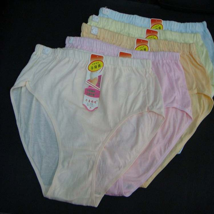 Millennium Mommy New Pure Color Maternal Triangle Panties Pure Cotton Pregnancy Period Belly High Waist Underwear Optional Size