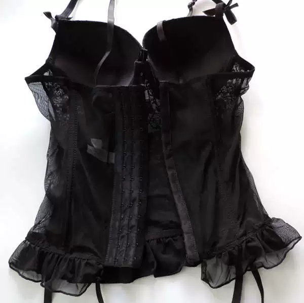 Châu Âu và Mỹ gợi cảm ren lụa gạc đồ lót phụ nữ màu đen quyến rũ corset tòa án vest thép vòng thu thập áo ngực dài - Sau sinh