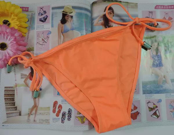 * Quần bơi bikini màu cam lót đầy đủ