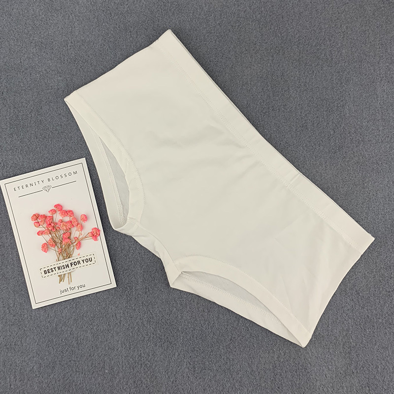 Men's Fashionable Boxer Briefs, Pure Cotton, Slim Fit, Mid-Waist, No Pouch, Four-Corner Briefs, Youthful, Stylish, Tight-Fitting, Breathable