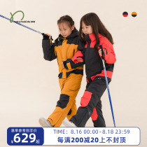 Naju childrens clothing childrens boys and girls outdoor anti-wind and snow warm cotton single and double board one-piece ski wear cotton jacket