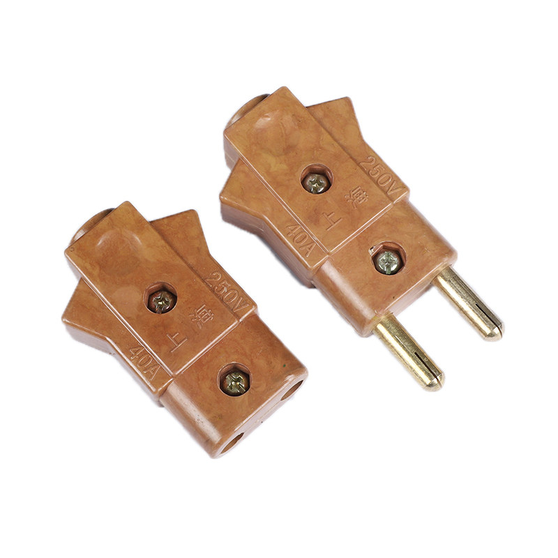 Professional direct selling 40A male and female head copper core 2 cores stage lighting beam light par lamp bakelite plug socket glass fiber