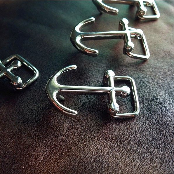 Leather Sculpture Leather Art Western Style Belt Buckle Belt Buckle plate buckle RL bright colour boat anchor small buckle 20mm specs