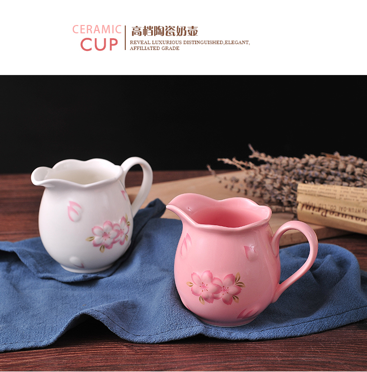 Đồ gốm sứ sáng tạo châu Âu bình sữa cherry ly sữa bình sữa lưu trữ cà phê bình sữa sữa muỗng sữa thìa cà phê thiết bị phù hợp phin ca phe