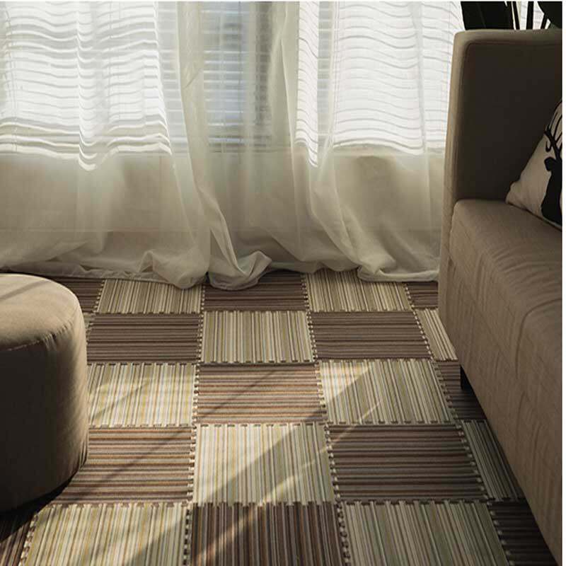 Japan-style Large Area Room Splicing Cotton Hemp Carpet Square Foam Ground Mat Bedroom Full-Bed Tatami Plaid Modern