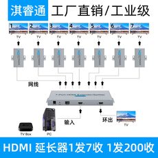Сетевой удлинитель hdmi延长器 高清转网线 无损hdmi传输器一发多收组网200米poe键鼠
