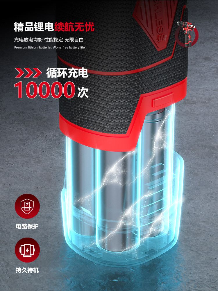 Электродрель 妙有可敲击电钻无刷马达充电式小钢砲家用打墙多功能冲击钻工具 Miao